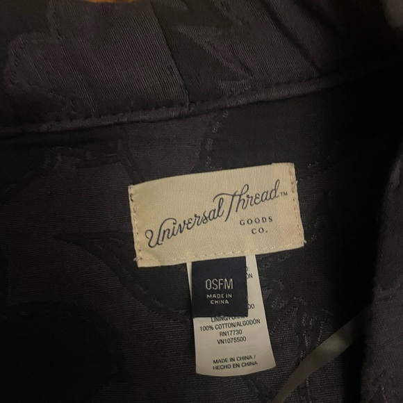 100% Cotton Navy Quilted Kimono - Picture 4 of 4